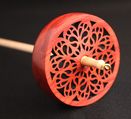 Spanish Peacock "Do Not Drop" Spindle - Arabesque Design