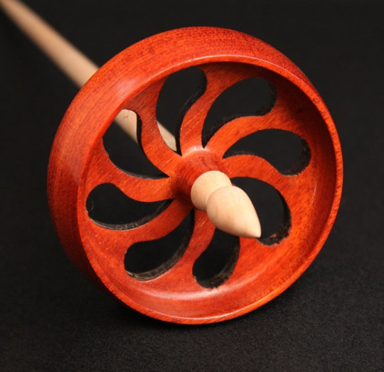 Spanish Peacock "Do Not Drop" Spindle - Wave Design 