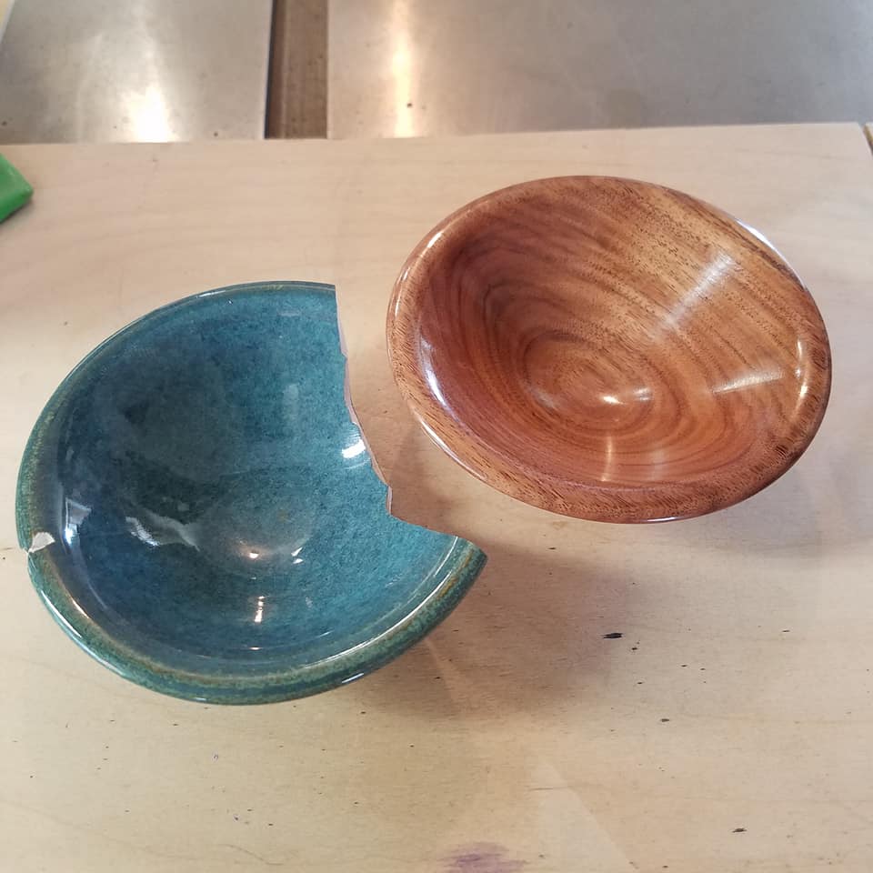 Mike - the Spanish Peacock - created a wooden reproduction of my broken ceramic bowl