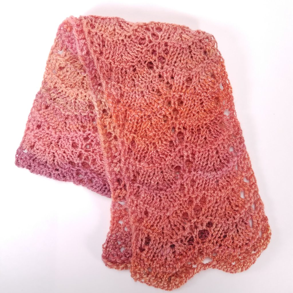 Completed Jamie Rose scarf, my only knitting success this year