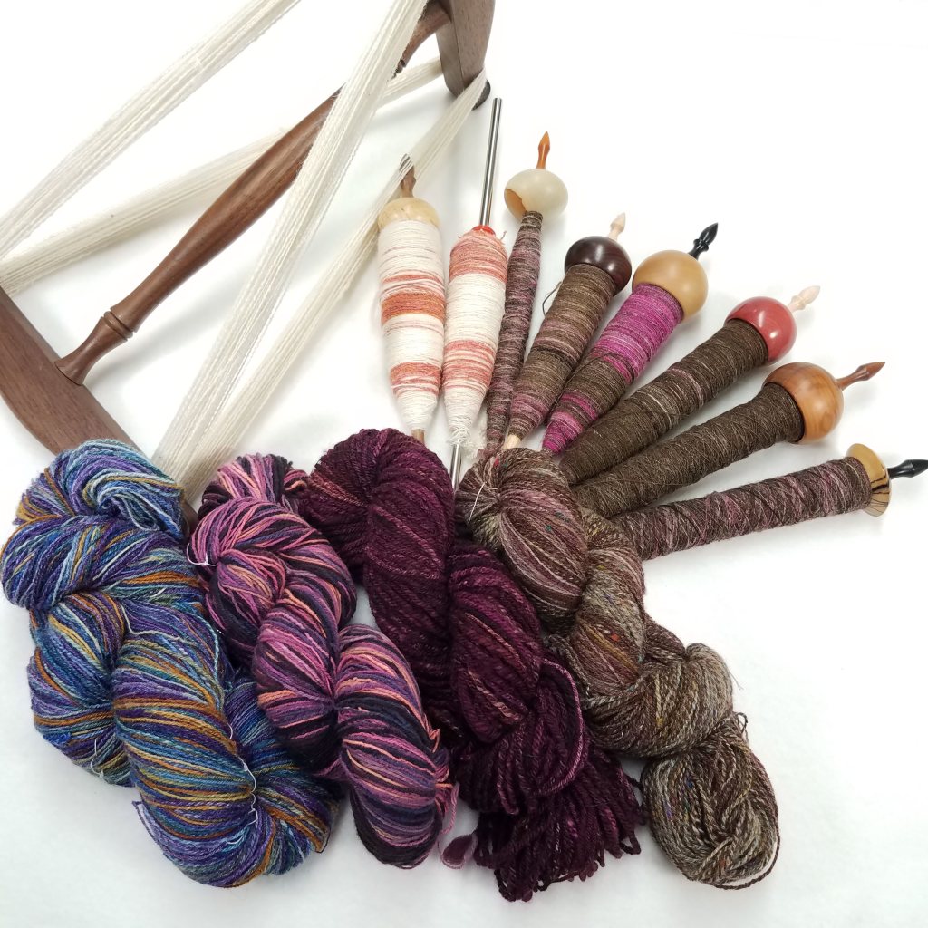 My 2019 Handspun, in various states of completion