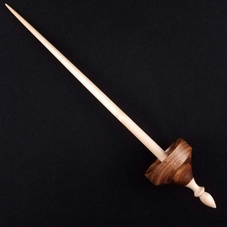 A Spanish Peacock Tibetan spindle with an angular whorl shape