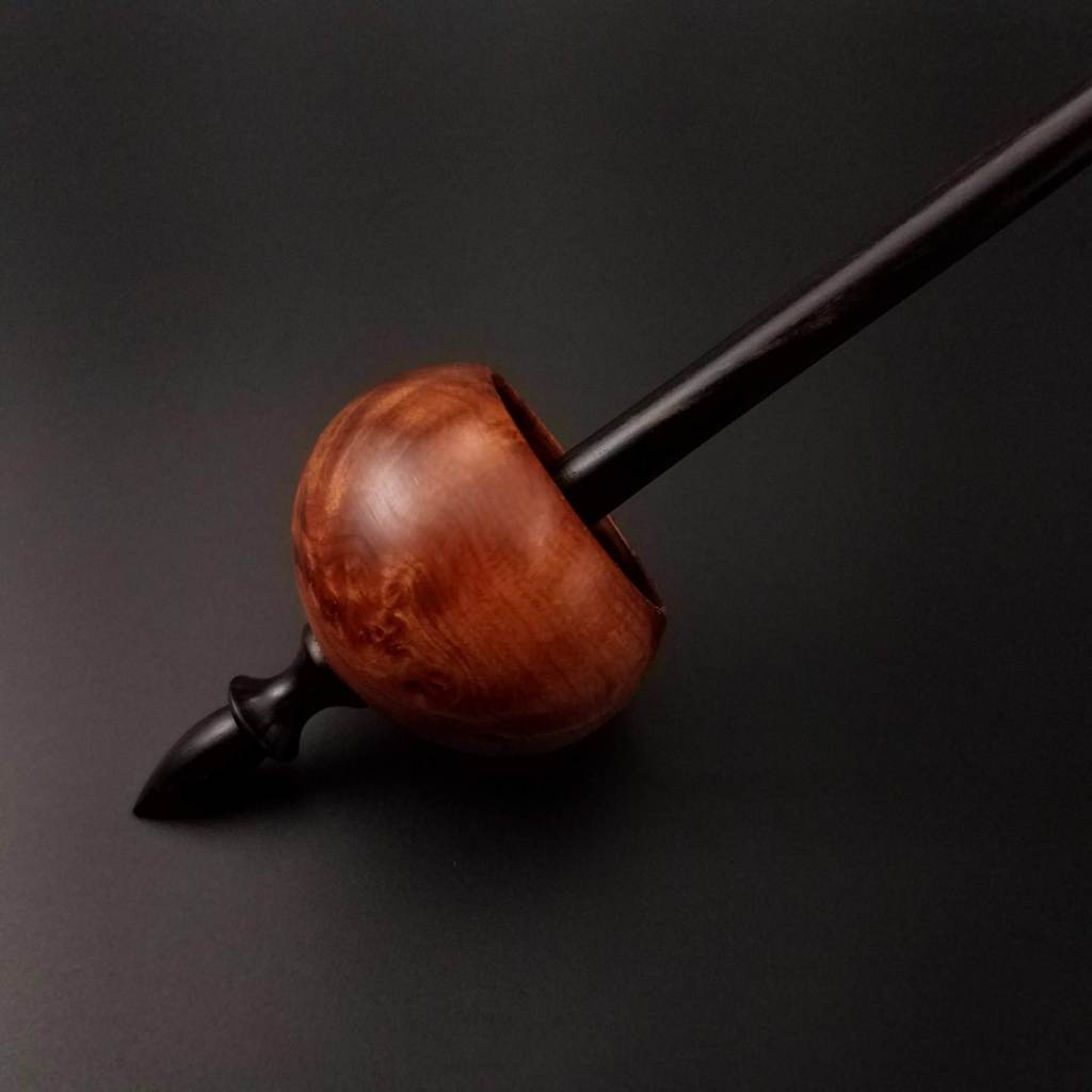 The thuya burl wood gives this spindle character