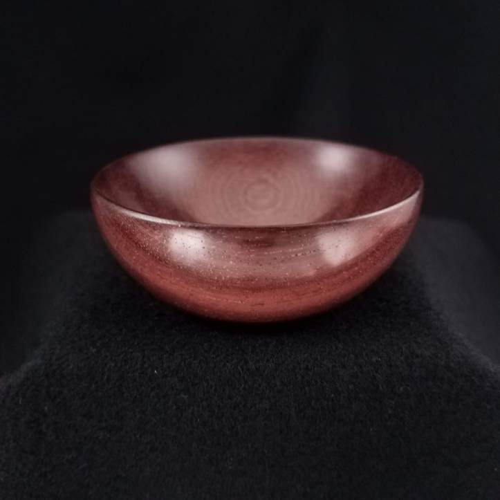 A spindle bowl turned in katalox wood - this one made one of the Peachicks