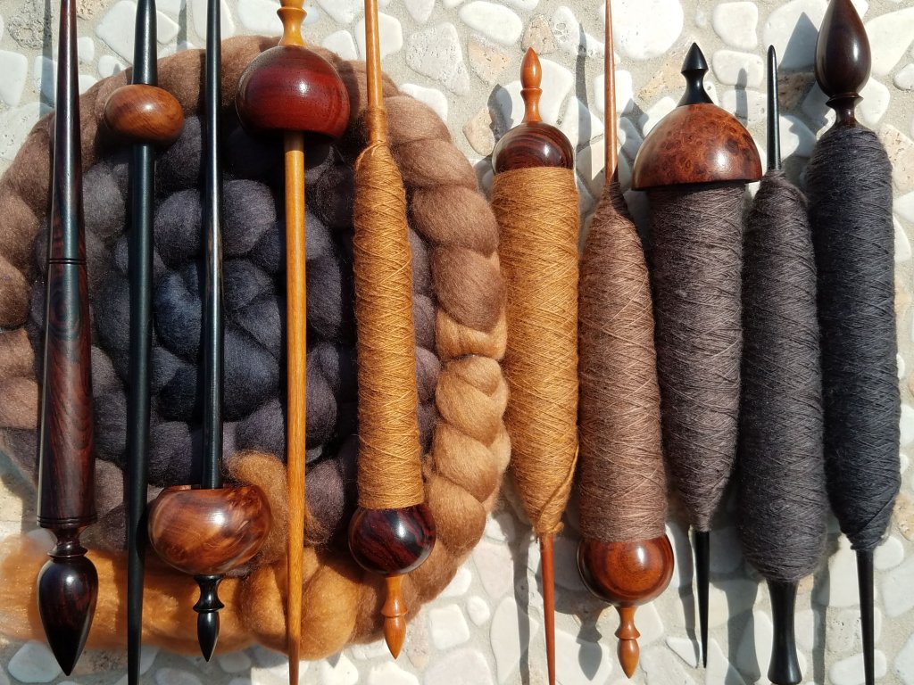 Glamour shot of fiber and spindles at the end of TdF round one