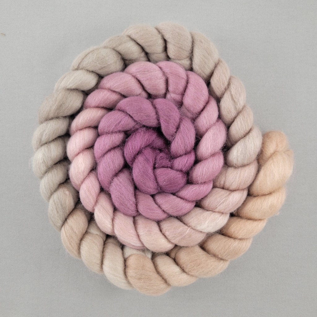 One of my recent fiber acquisitions, which unfortunately does not complement my skin tone