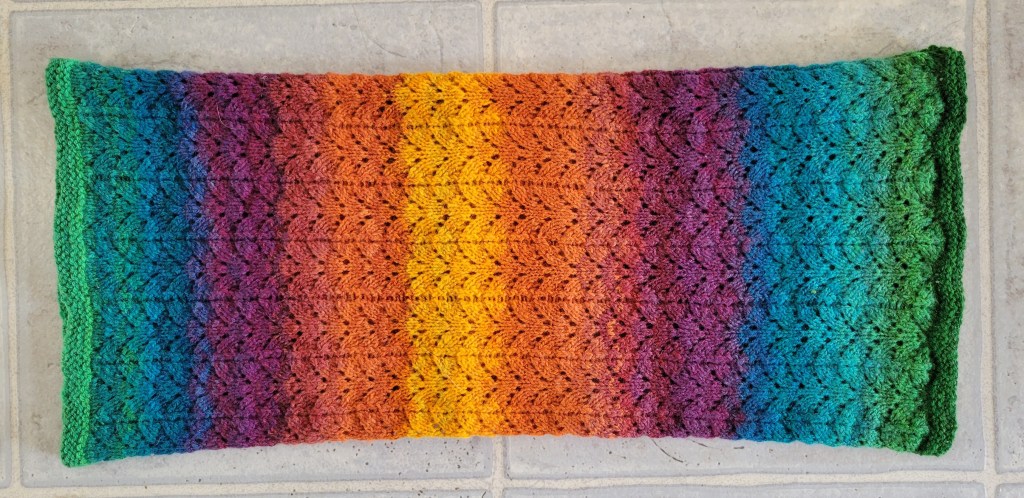 The Completed Spintentional Spinalong Cowl