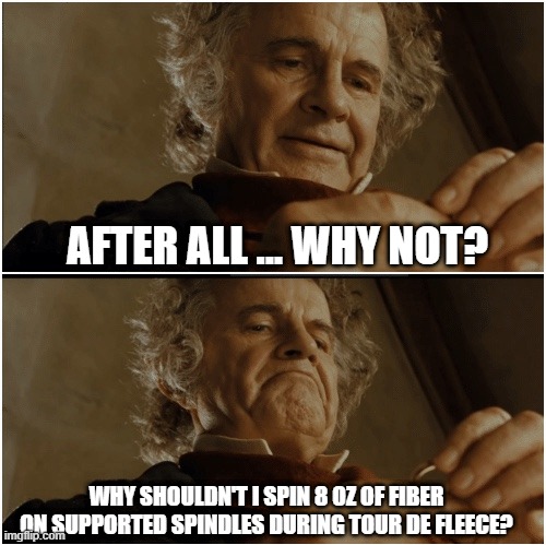 A meme showing Bilbo Baggins from The Hobbit movie 